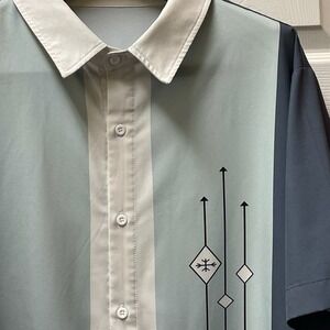 Hardaddy Men's XXL Green & White Short Sleeve Button up Shirt‎ [NWOT]